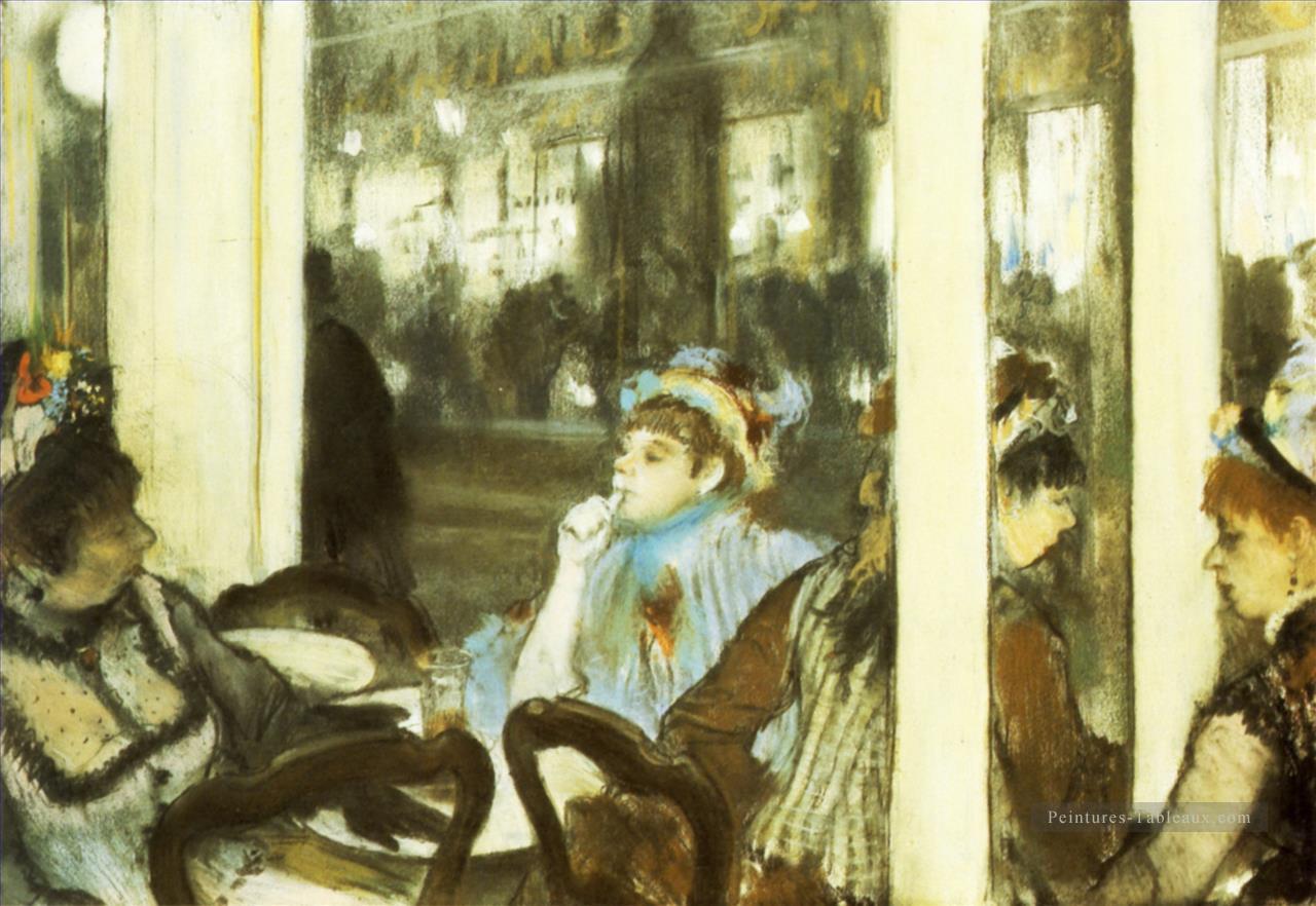 femmes sur une terrasse de café 1877 Edgar Degas Peintures à l'huile